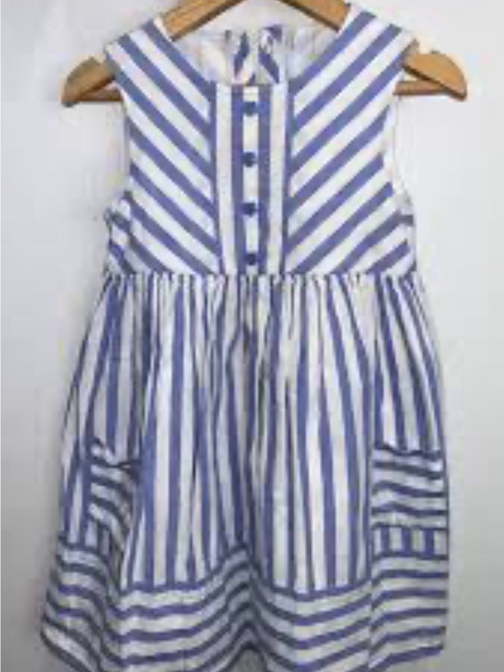 🎀JoJo Maman Bebe White and Blue Striped Cotton Sundress